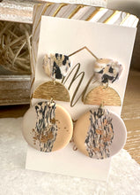 Neutral and Navy Clay Earrings