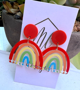 New Rainbow Acrylic Earrings