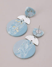 Baby Blue and Silver Clay Earrings