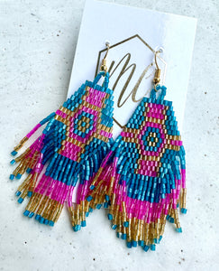 Sparkly Fringe Beaded Earrings