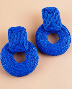 Color Block-circle Earrings