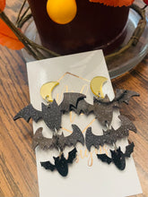 Triple Glitter Bat Earrings