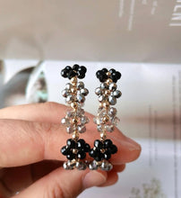 Flower Beaded Hoop Earrings