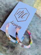 Multi colored acrylic hoops