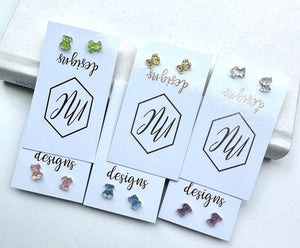 Colorful Teddy Bear Studs