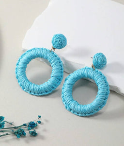 Double Circle Rattan Earring