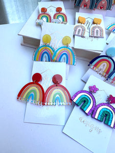 New Rainbow Acrylic Earrings