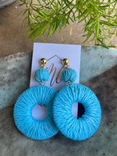 Big colored woven circle earrings