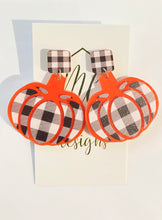 Plaid Pumpkin Fall Halloween Earring