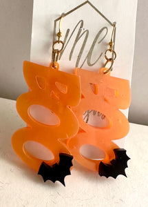 Boo Word Halloween Earrings