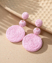 Vacation Rattan Tiered Circle Earrings