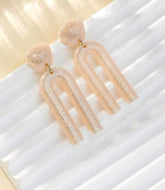 Champagne Sparkly Clay Arch Earrings