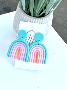 Rainbow Clay Earrings