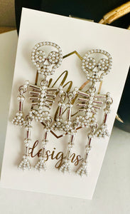 Fun Dangle Skeleton Halloween Earrings