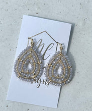 Beaded Double Teardrop Earrings