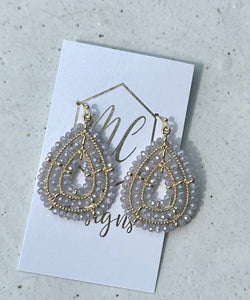 Beaded Double Teardrop Earrings