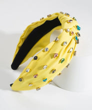 Jeweled Headband with Knot Multi Color Jewels