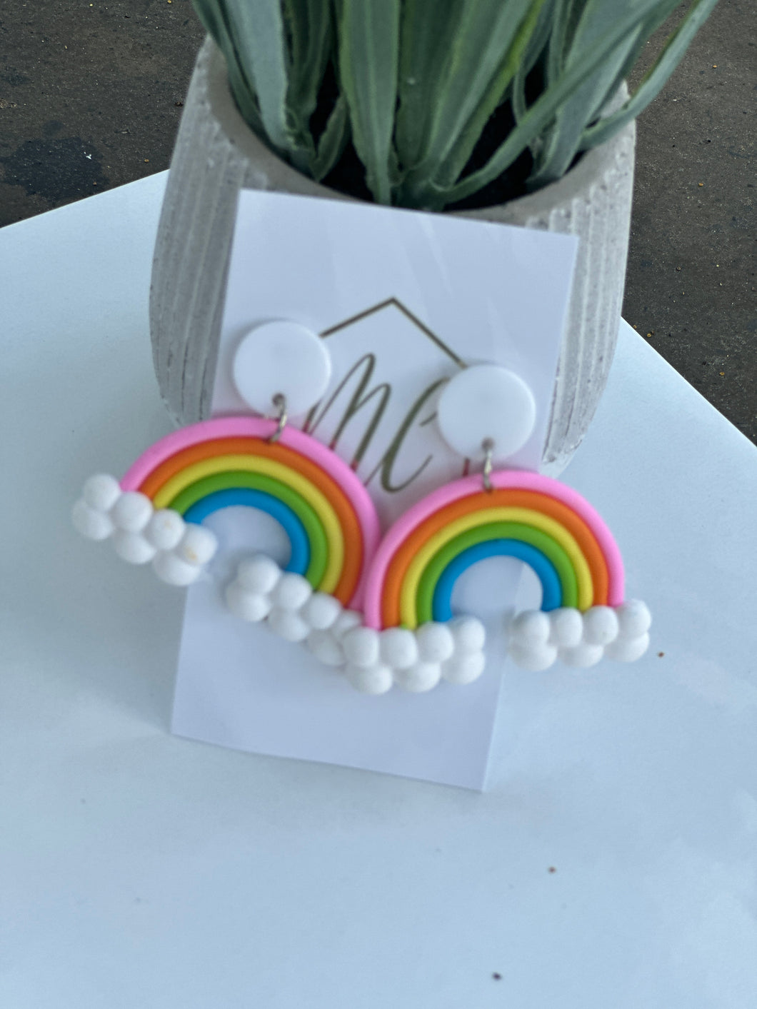 Rainbow Clay Earrings