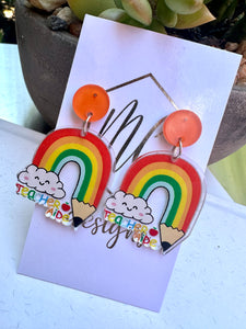 New Rainbow Acrylic Earrings