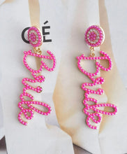 Bride Beaded Pearl Pink Earrings