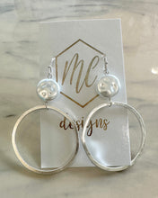 Pearl Silver Circle Earrings
