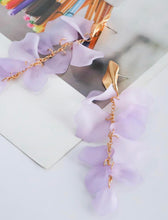 Translucent Long Acrylic Petal Earrings with Gold Leaf Post