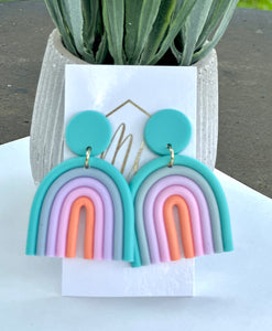 Rainbow Clay Earrings