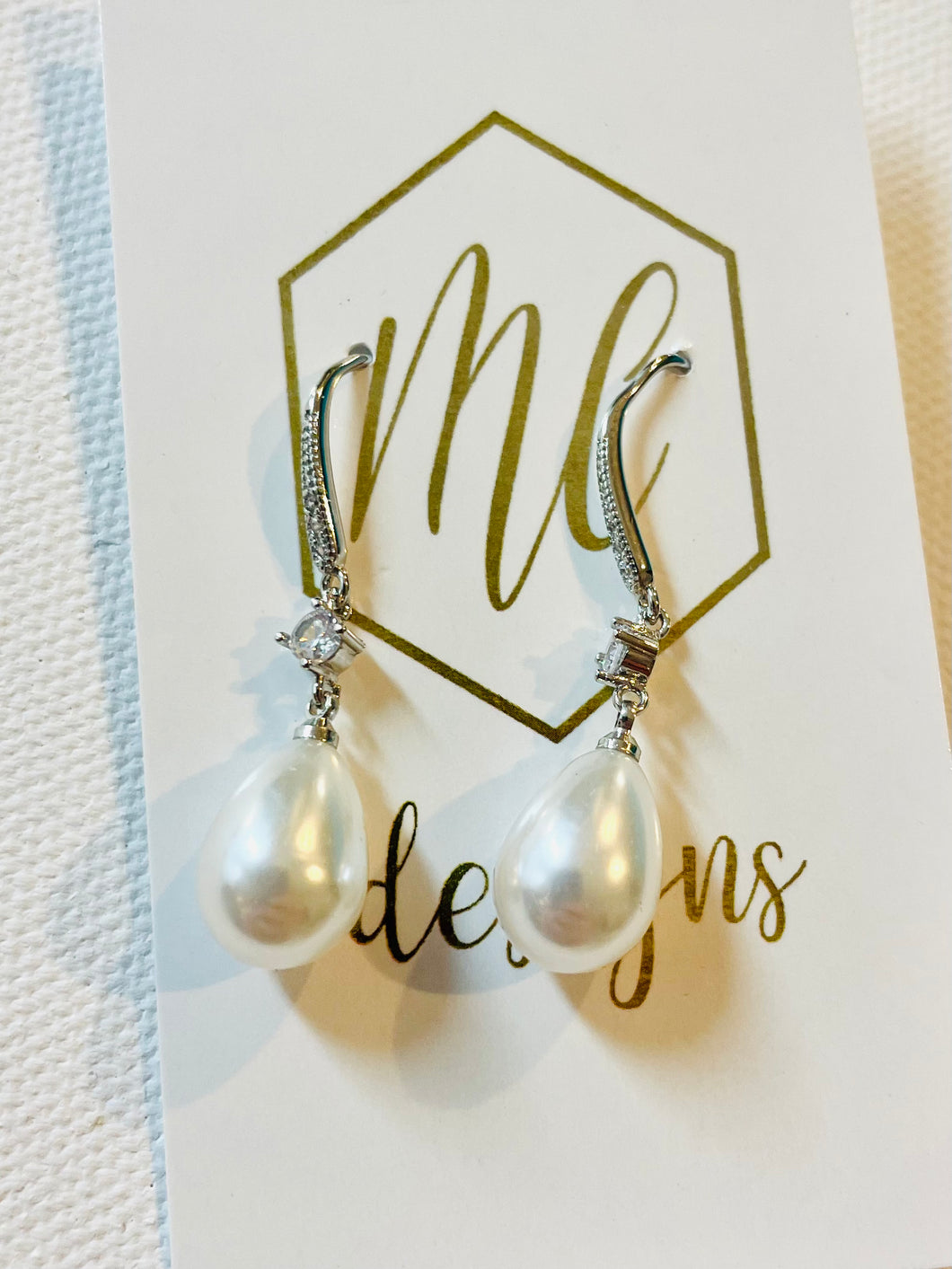Elegant Silver and Pearl Drop Earrings