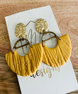 Textured Clay Earrings Gold Top