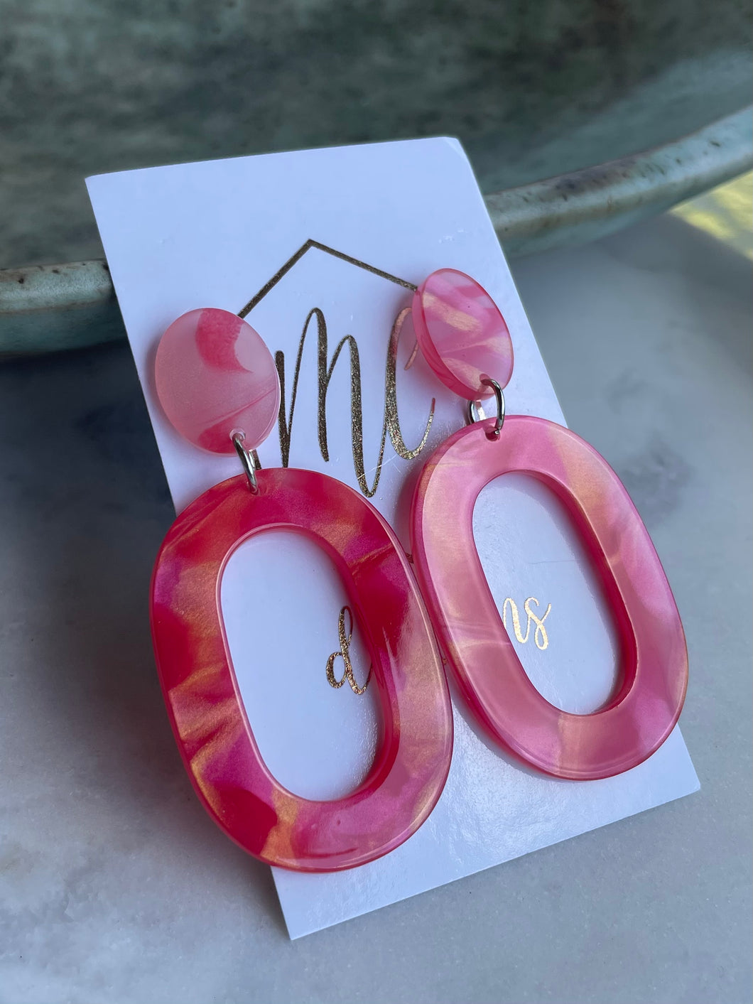 Acrylic Oval Earrings