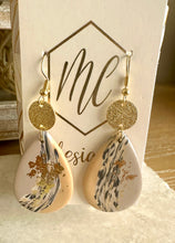 Neutral and Navy Clay Earrings