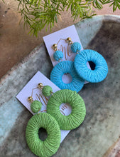 Big colored woven circle earrings