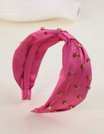 Pink Wide Jeweled Headbands