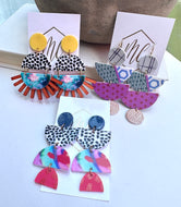 Wild Colorful Acrylic Statement Earrings
