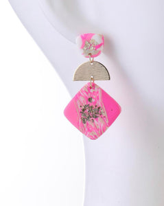 Hot Pink Clay Earrings