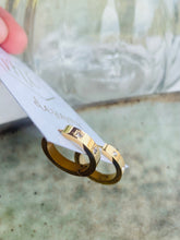 Small Thick Gold Hoops with Rhinestones