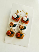 Clay Triple Pumpkin Fall Earrings