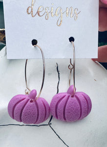 Pumpkin Hoop Earrings