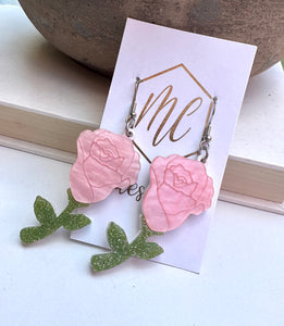 Glitter Rose Earrings