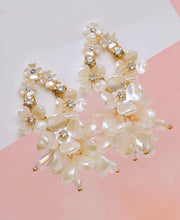 Wedding Pearlized Flower Cluster Earrings