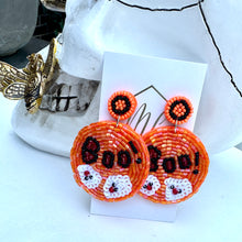 Boo Ghost Beaded Halloween Earrings