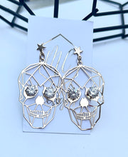 Jeweled Eyed Skull Earrings Halloween