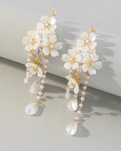 Pearl Flower Dangle Earrings