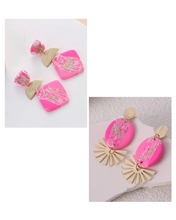 Hot Pink Clay Earrings