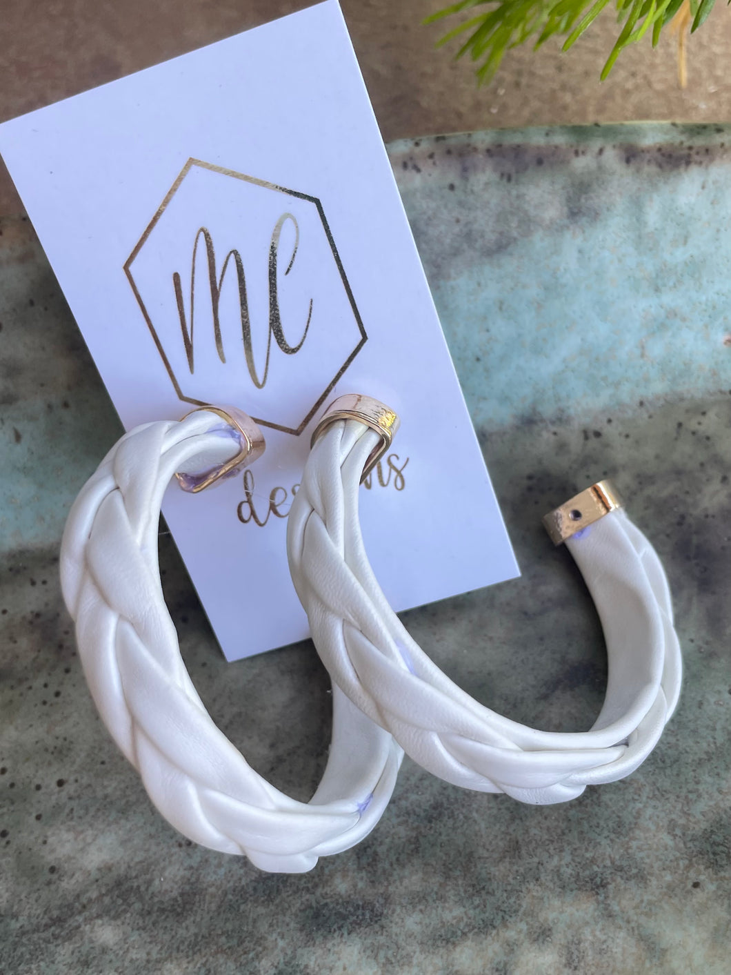 Braided Leather Hoop