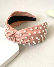 Leather Wide Knot Pearl Headbands