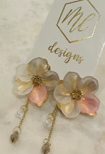 Small Flower with Drop Chain Earrings
