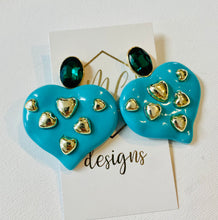 Acrylic Jeweled Heart with Gold Hearts