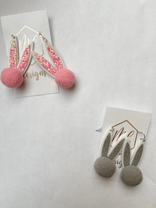 Pom Pom Bunny Earrings