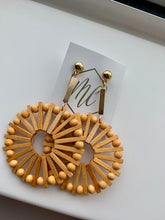 Large Wooden Circle Drop Earrings